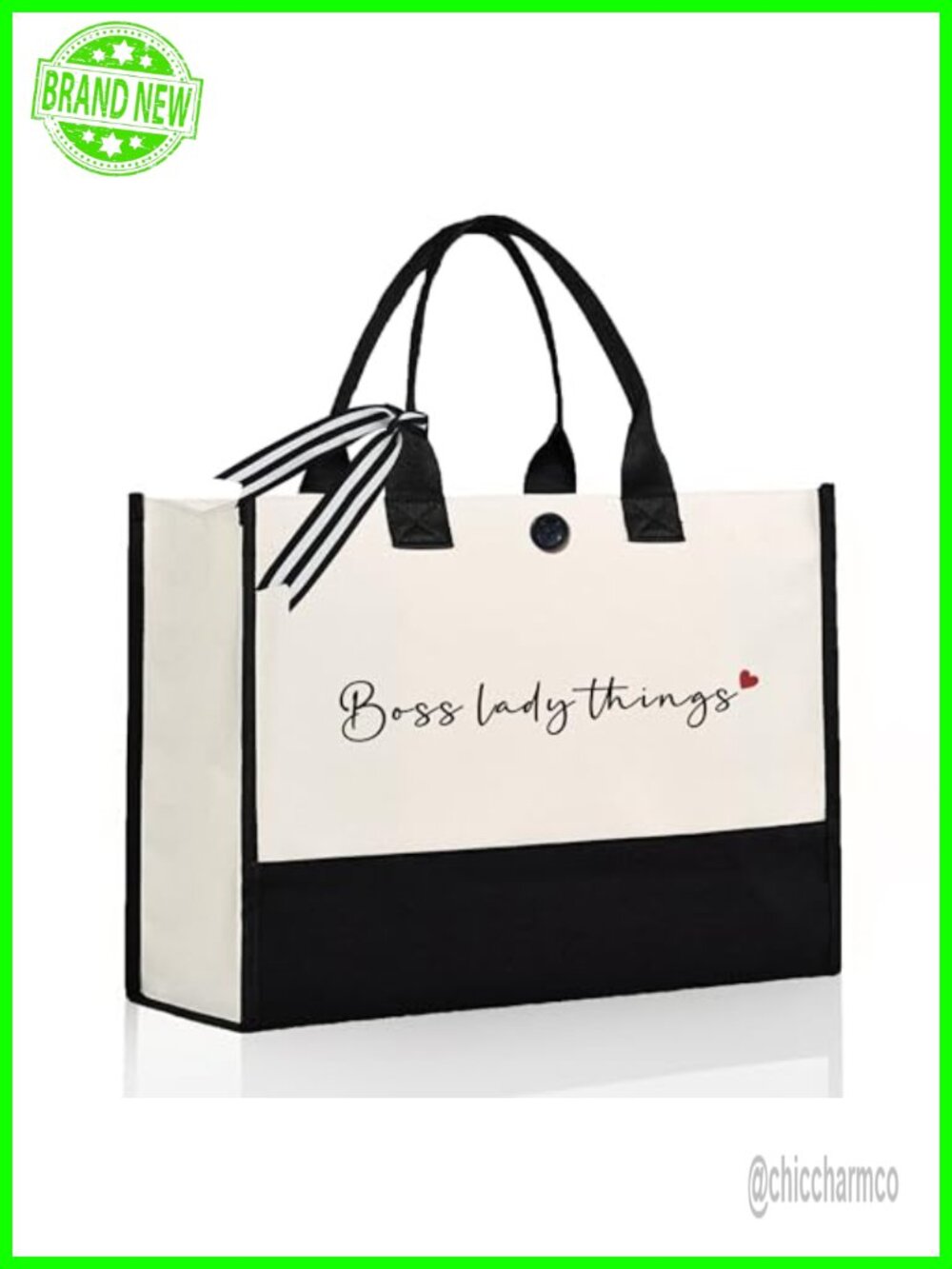 Canvas Tote Bag Boss Lady Gift for Women Large Work Travel